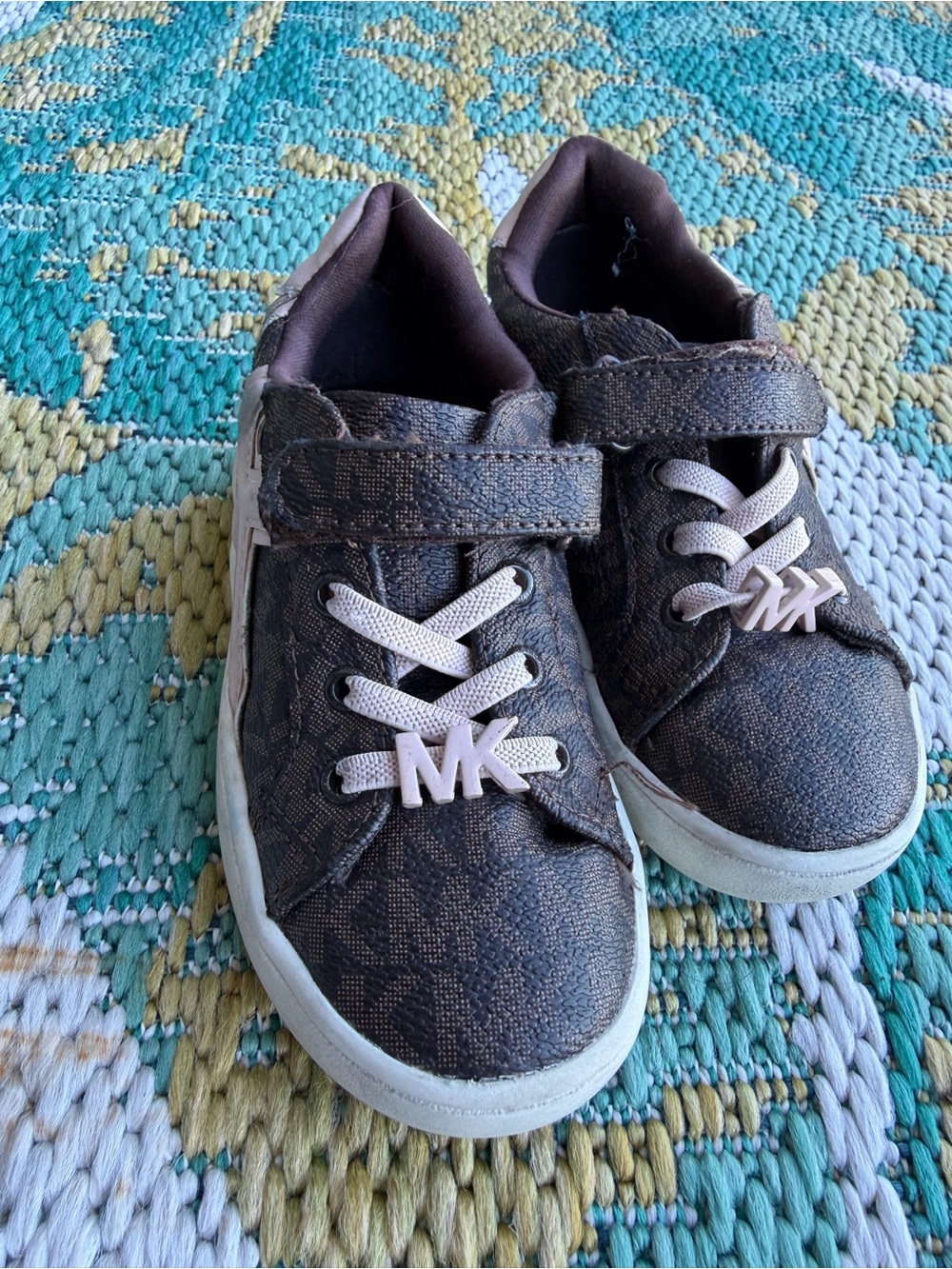 Michael Kors Kids Brown Monogram Sneakers with MK Charm